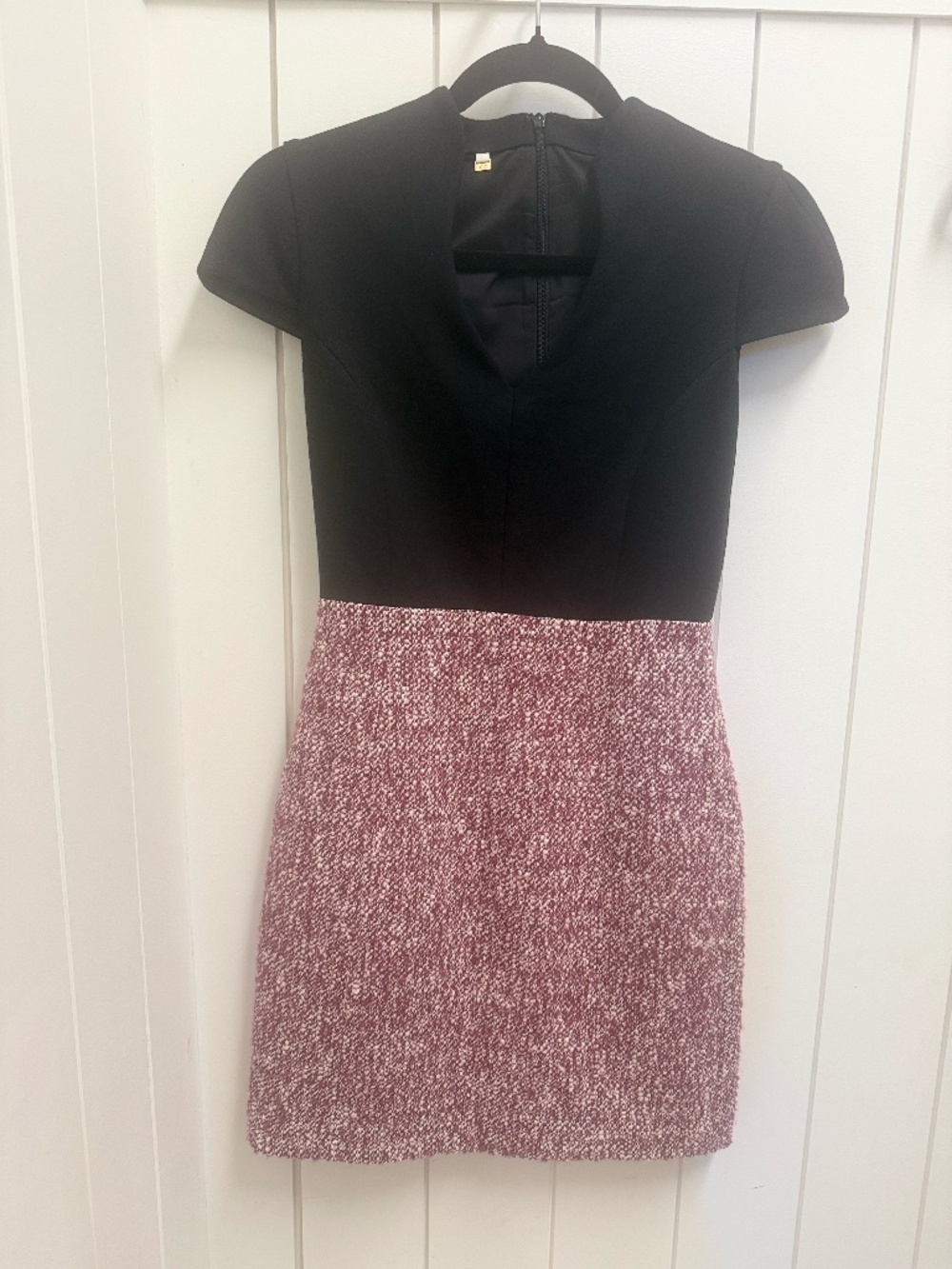 Anthropologie Tweed Colorblock Sheath Dress | Size 0